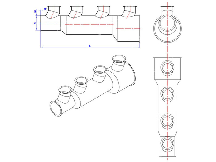 Коллектор для вентиляции круглый - Тип 2